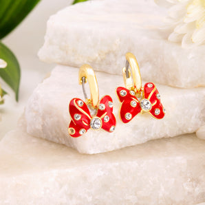 Minnie Mouse Bow Drop Earrings