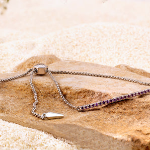 Be Present Ombre Amethyst Crystal Bolo Bracelet