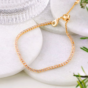 Gold Crystal Bolo Bracelet