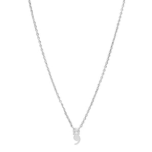 Keep Going Semicolon CZ Necklace