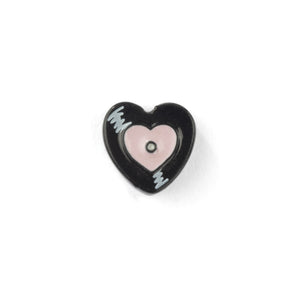 Black and Pink Heart Charm